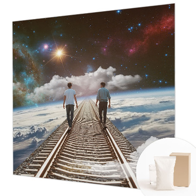 Mural decorativo con diseño de viaje espacial