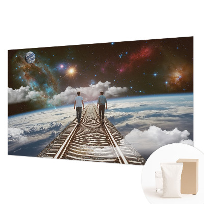 Mural decorativo con diseño de viaje espacial