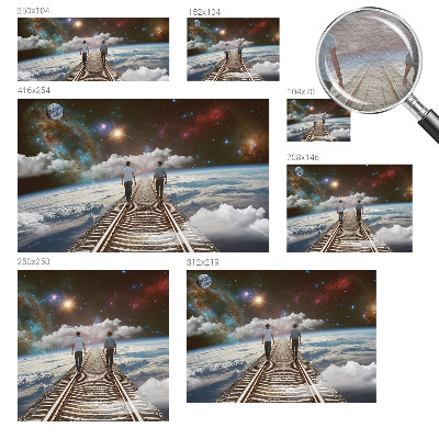 Mural decorativo con diseño de viaje espacial