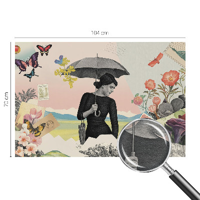 Fotomural decorativo para cabecero de cama con un collage romántico