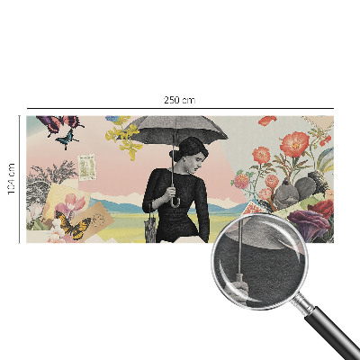 Fotomural decorativo para cabecero de cama con un collage romántico