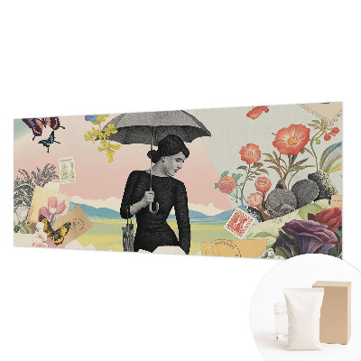 Fotomural decorativo para cabecero de cama con un collage romántico