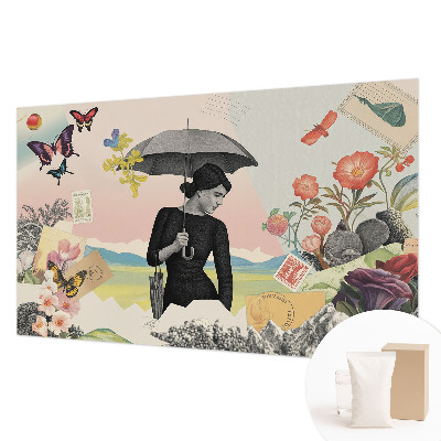 Fotomural decorativo para cabecero de cama con un collage romántico
