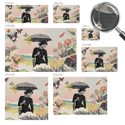 Fotomural decorativo para cabecero de cama con un collage romántico