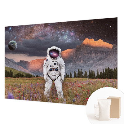 Papel mural con patrón decorativo con diseño de paisaje cósmico