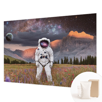 Papel mural con patrón decorativo con diseño de paisaje cósmico
