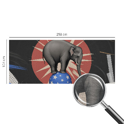 Fotomural decorativo para cabecero de cama con diseño de elefante de circo