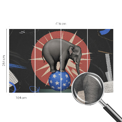 Fotomural decorativo para cabecero de cama con diseño de elefante de circo