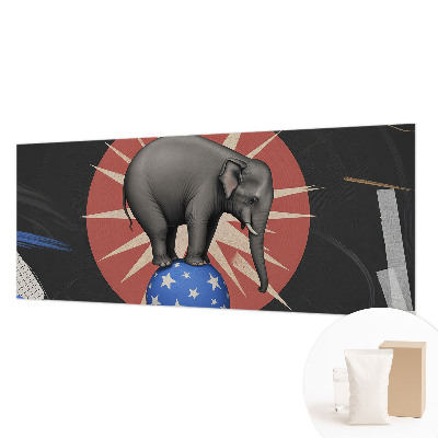 Fotomural decorativo para cabecero de cama con diseño de elefante de circo