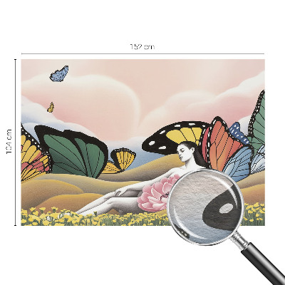 Papel mural con patrón decorativo con diseño de pradera de mariposas