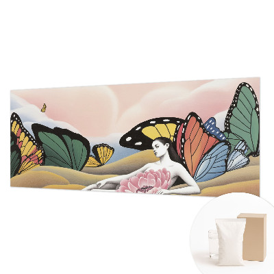 Papel mural con patrón decorativo con diseño de pradera de mariposas