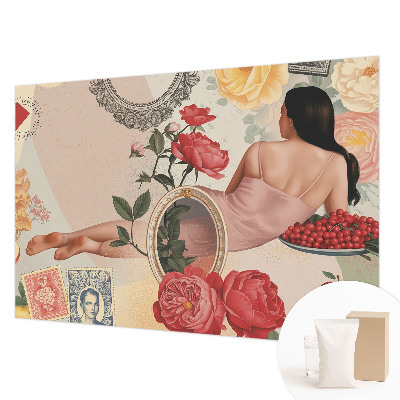 Mural de pared con estampado hermoso con un diseño de elegancia floral