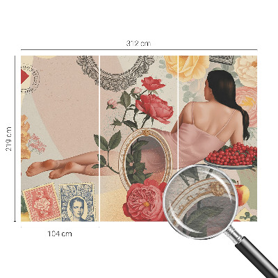 Mural de pared con estampado hermoso con un diseño de elegancia floral