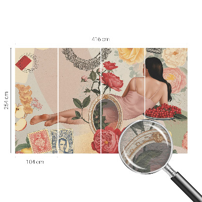 Mural de pared con estampado hermoso con un diseño de elegancia floral