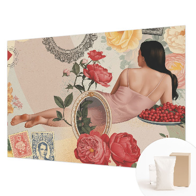 Mural de pared con estampado hermoso con un diseño de elegancia floral