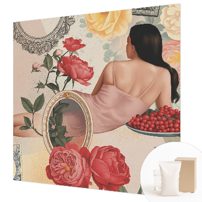 Mural de pared con estampado hermoso con un diseño de elegancia floral