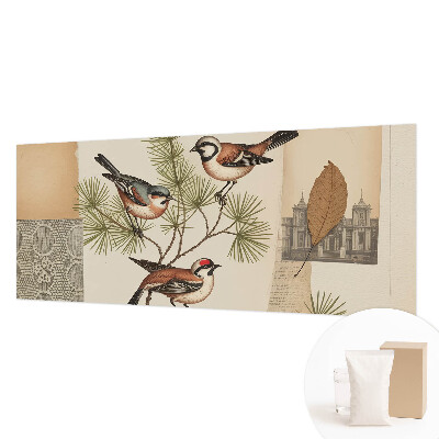 Papel mural texturado decorativo con un diseño de collage de pájaros
