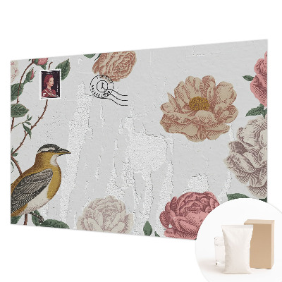 Mural decorativo con diseño de flores antiguas