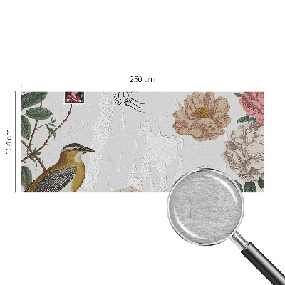 Mural decorativo con diseño de flores antiguas