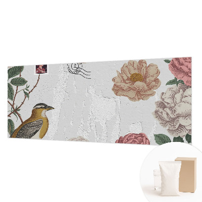 Mural decorativo con diseño de flores antiguas