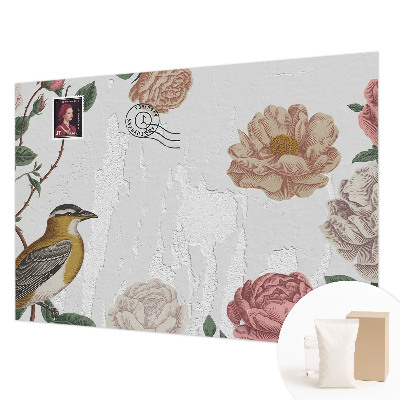 Mural decorativo con diseño de flores antiguas