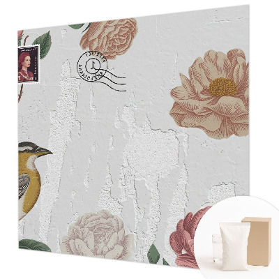 Mural decorativo con diseño de flores antiguas