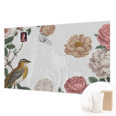 Mural decorativo con diseño de flores antiguas