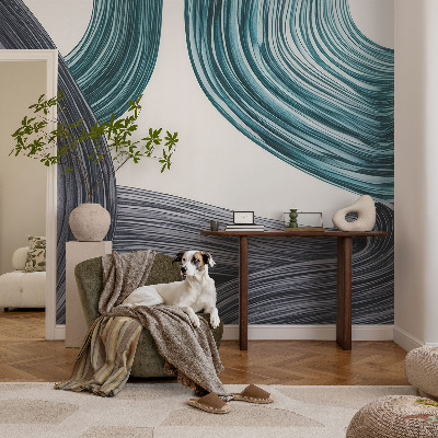 Papel mural con patrón decorativo con diseño de líneas fluidas