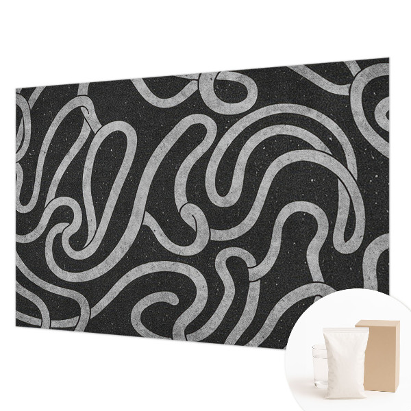 Mural de pared con estampado hermoso con formas retorcidas