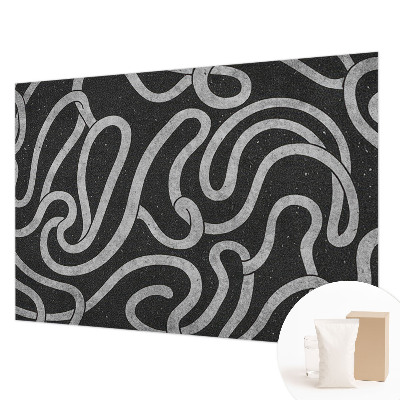 Mural de pared con estampado hermoso con formas retorcidas