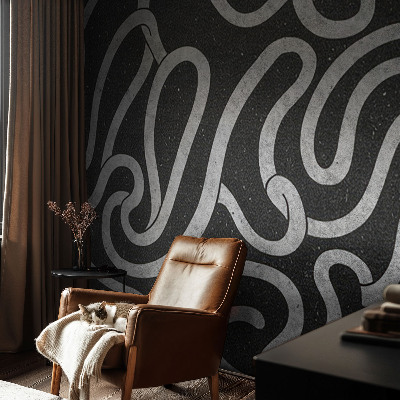 Mural de pared con estampado hermoso con formas retorcidas