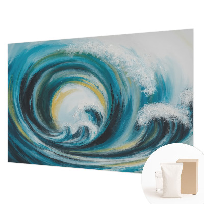 Papel mural texturado decorativo con diseño de ola del mar
