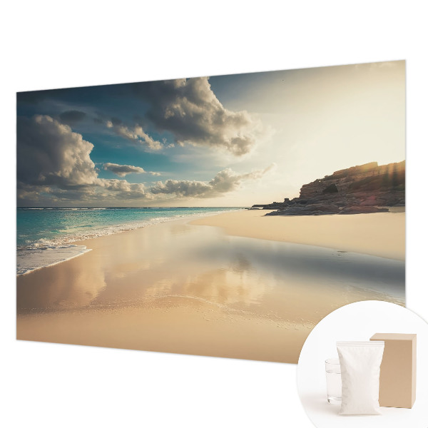 Fotomural decorativo para cabecero de cama con diseño de costa soleada para cabecero