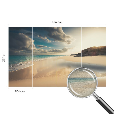 Fotomural decorativo para cabecero de cama con diseño de costa soleada para cabecero