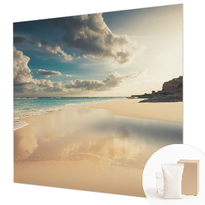 Fotomural decorativo para cabecero de cama con diseño de costa soleada para cabecero