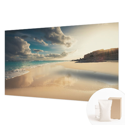 Fotomural decorativo para cabecero de cama con diseño de costa soleada para cabecero