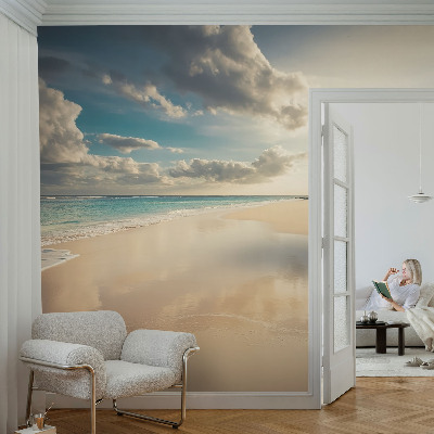 Fotomural decorativo para cabecero de cama con diseño de costa soleada para cabecero