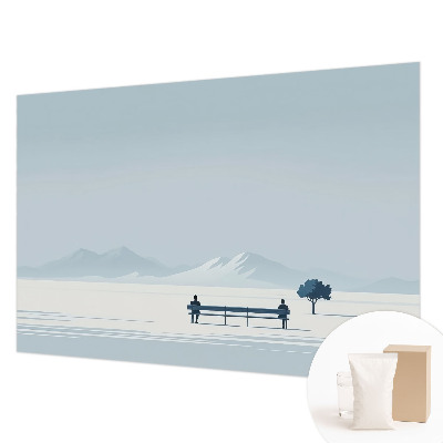 Mural de pared con estampado hermoso con un paisaje minimalista