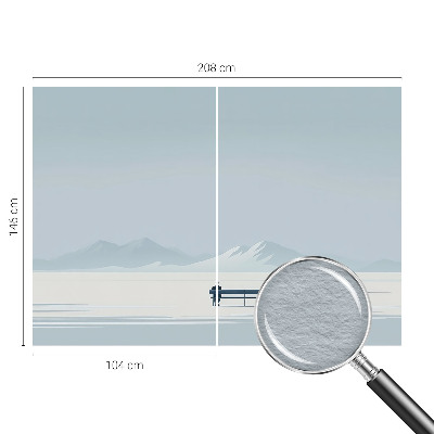 Mural de pared con estampado hermoso con un paisaje minimalista