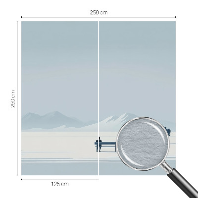 Mural de pared con estampado hermoso con un paisaje minimalista
