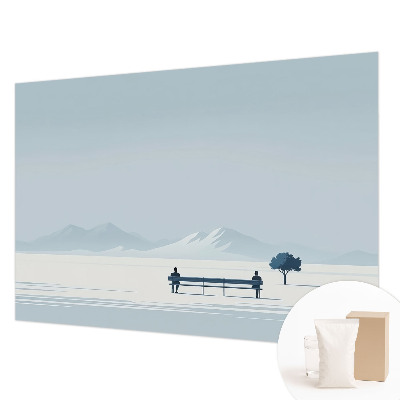 Mural de pared con estampado hermoso con un paisaje minimalista