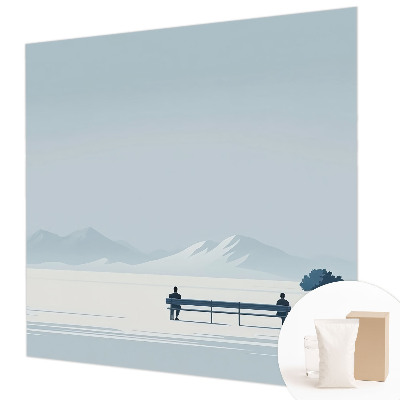 Mural de pared con estampado hermoso con un paisaje minimalista