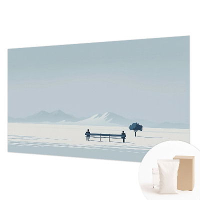 Mural de pared con estampado hermoso con un paisaje minimalista