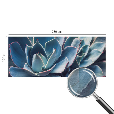 Papel mural texturado decorativo con motivo de aloe en tono verde
