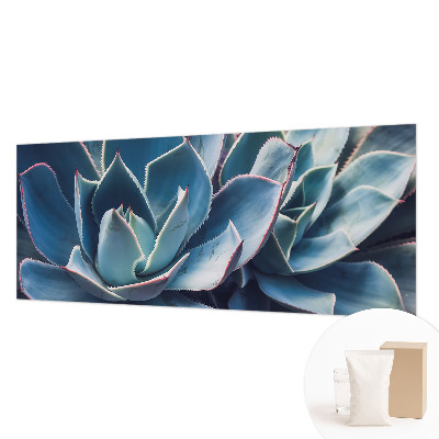 Papel mural texturado decorativo con motivo de aloe en tono verde