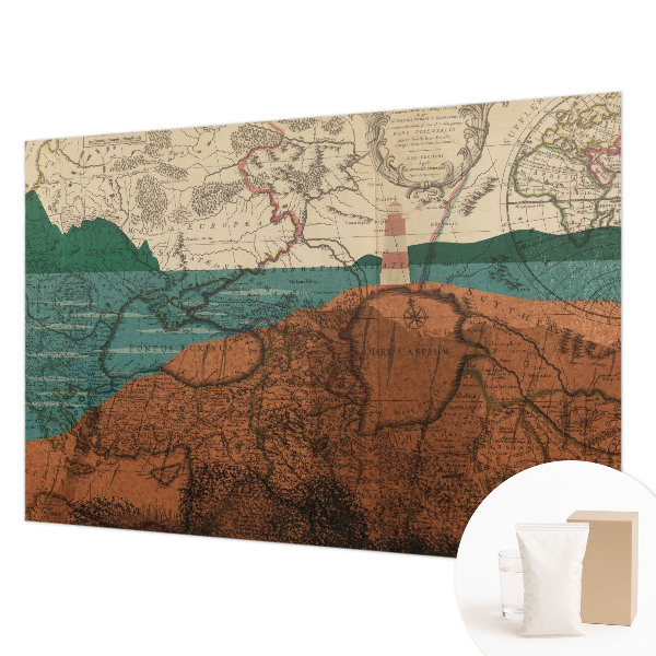 Fotomural decorativo para cabecero de cama con un mapa histórico