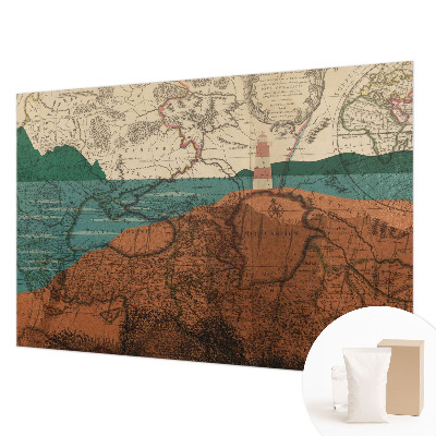 Fotomural decorativo para cabecero de cama con un mapa histórico