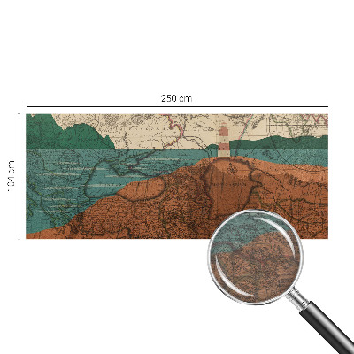 Fotomural decorativo para cabecero de cama con un mapa histórico
