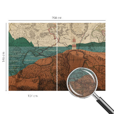 Fotomural decorativo para cabecero de cama con un mapa histórico