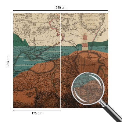 Fotomural decorativo para cabecero de cama con un mapa histórico